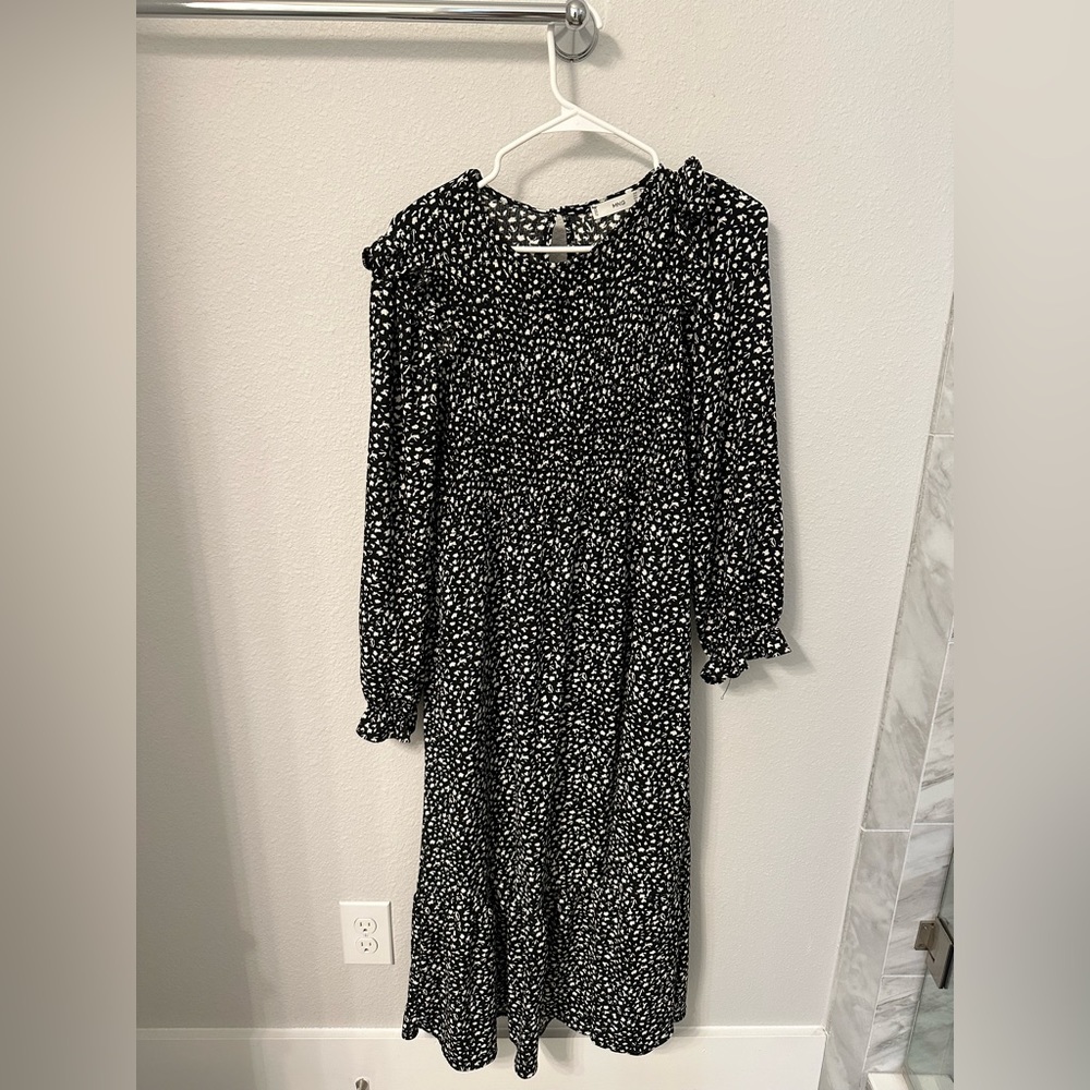 Mango long sleeve maxi dress size M
